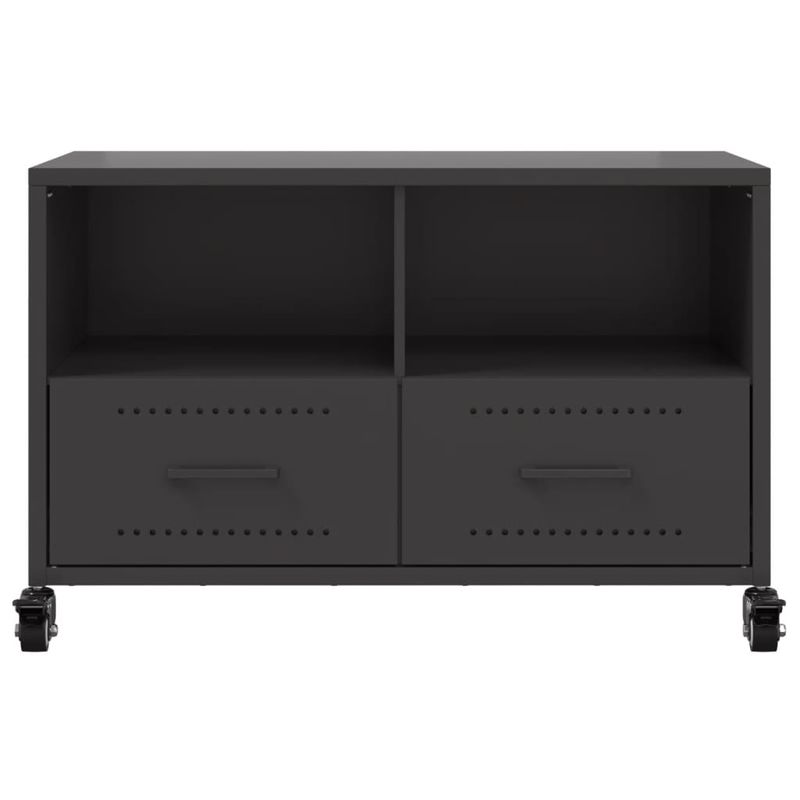 Casa si Gradina - Mobilier - Comode si corpuri - Comode - Dulap TV, negru, 68x39x43,5 cm, otel laminat la rece - Infinity.ro