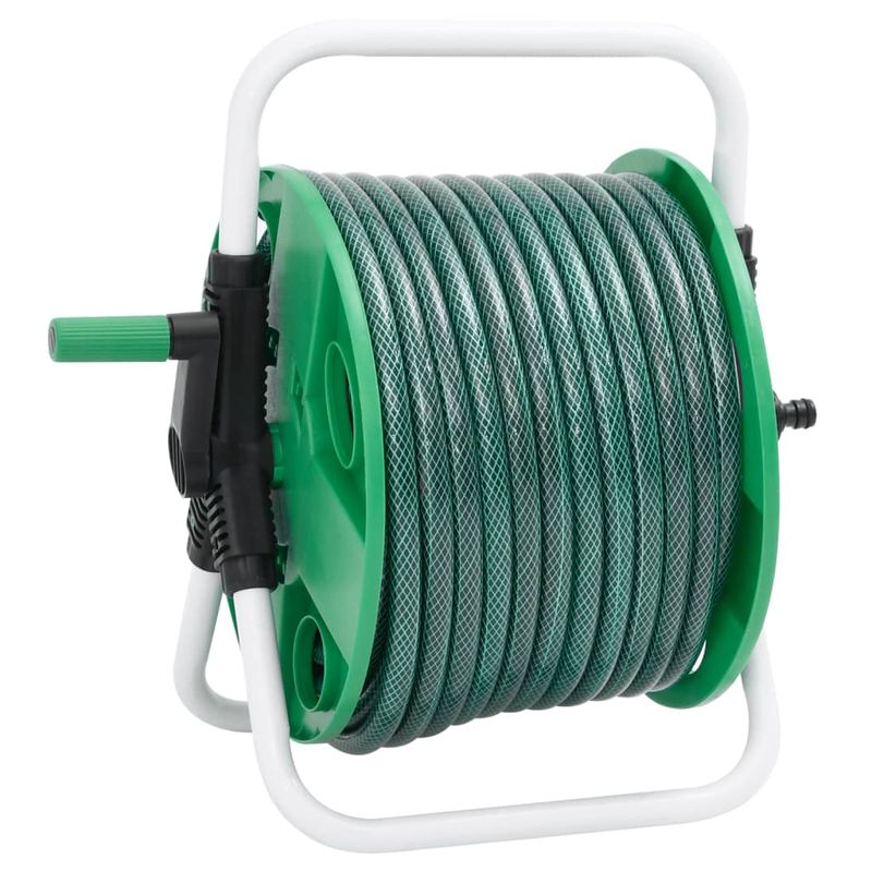 Casa si Gradina - Gradinarit si plante - Instalatii si accesorii pentru irigatii - Furtunuri de gradina si accesorii - Tambur pentru furtun autonom, verde, cu furtun PVC de 30 m, volum 45 m - Infinity.ro