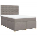 Casa si Gradina - Mobilier - Paturi si accesorii - Paturi - Pat box spring cu saltea, gri taupe, 140x200 cm, textil - Infinity.ro