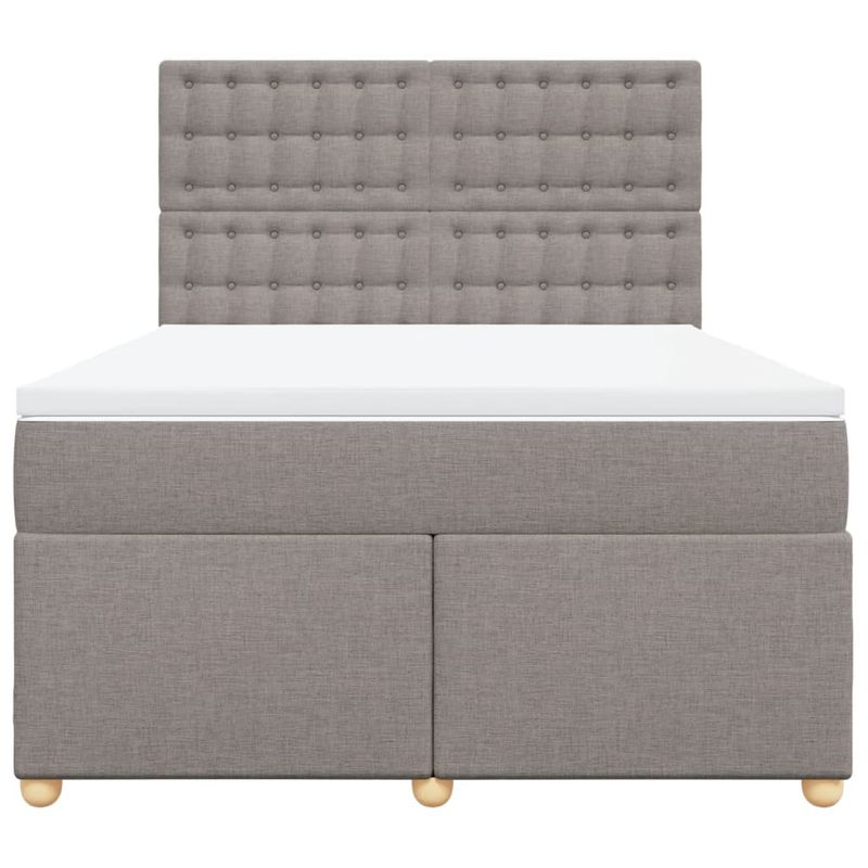 Casa si Gradina - Mobilier - Paturi si accesorii - Paturi - Pat box spring cu saltea, gri taupe, 140x200 cm, textil - Infinity.ro