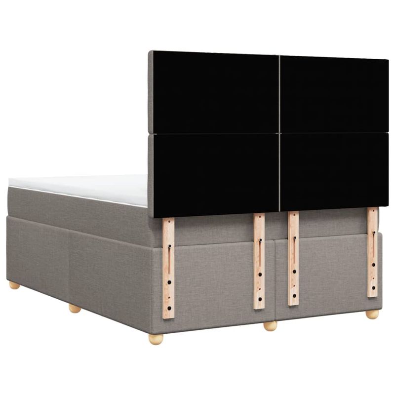 Casa si Gradina - Mobilier - Paturi si accesorii - Paturi - Pat box spring cu saltea, gri taupe, 140x200 cm, textil - Infinity.ro