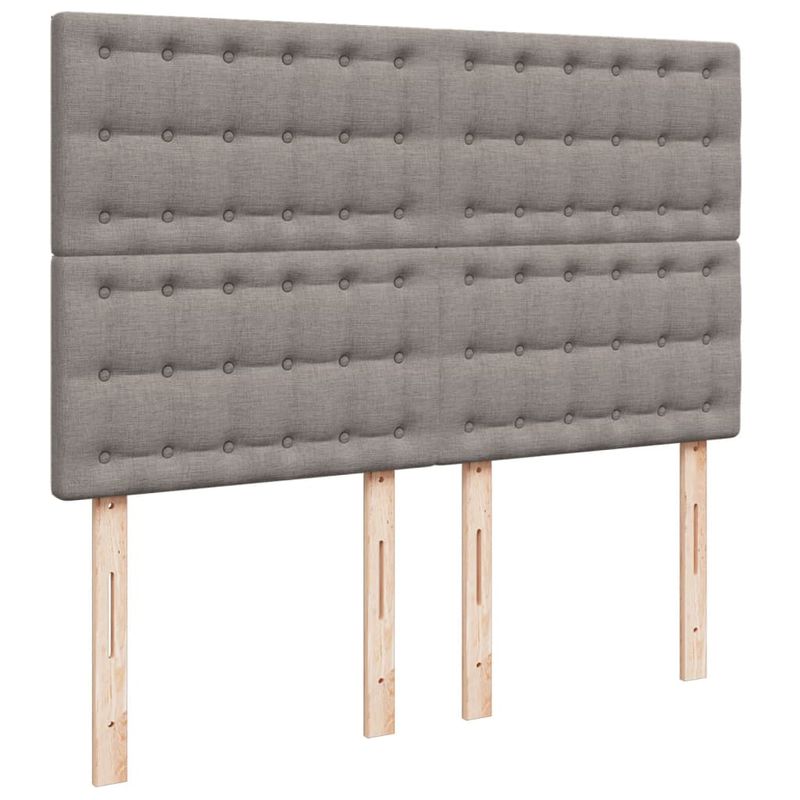 Casa si Gradina - Mobilier - Paturi si accesorii - Paturi - Pat box spring cu saltea, gri taupe, 140x200 cm, textil - Infinity.ro