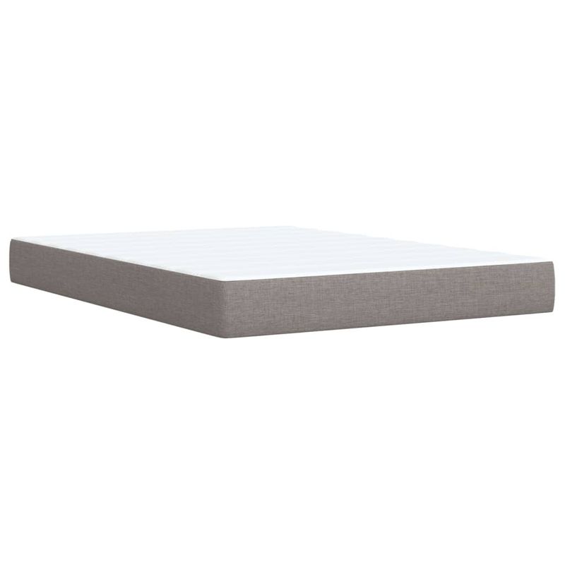 Casa si Gradina - Mobilier - Paturi si accesorii - Paturi - Pat box spring cu saltea, gri taupe, 140x200 cm, textil - Infinity.ro