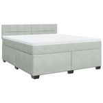 Casa si Gradina - Mobilier - Paturi si accesorii - Paturi - Pat box spring cu saltea, gri deschis, 180x200 cm, catifea - Infinity.ro