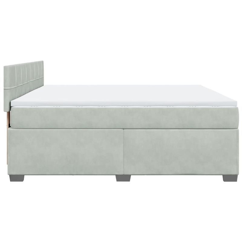 Casa si Gradina - Mobilier - Paturi si accesorii - Paturi - Pat box spring cu saltea, gri deschis, 180x200 cm, catifea - Infinity.ro