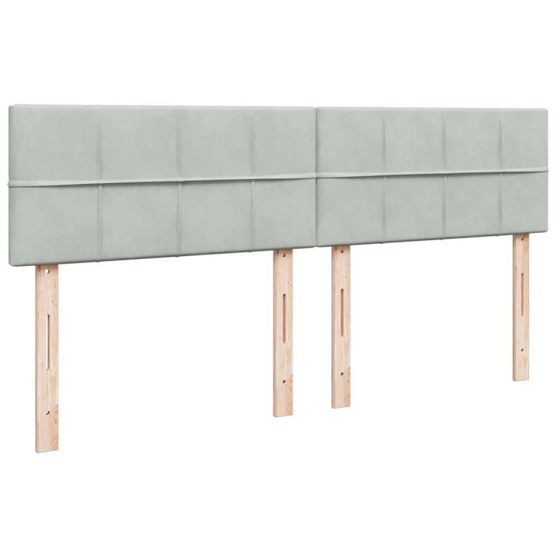 Casa si Gradina - Mobilier - Paturi si accesorii - Paturi - Pat box spring cu saltea, gri deschis, 180x200 cm, catifea - Infinity.ro