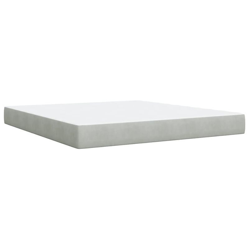 Casa si Gradina - Mobilier - Paturi si accesorii - Paturi - Pat box spring cu saltea, gri deschis, 180x200 cm, catifea - Infinity.ro