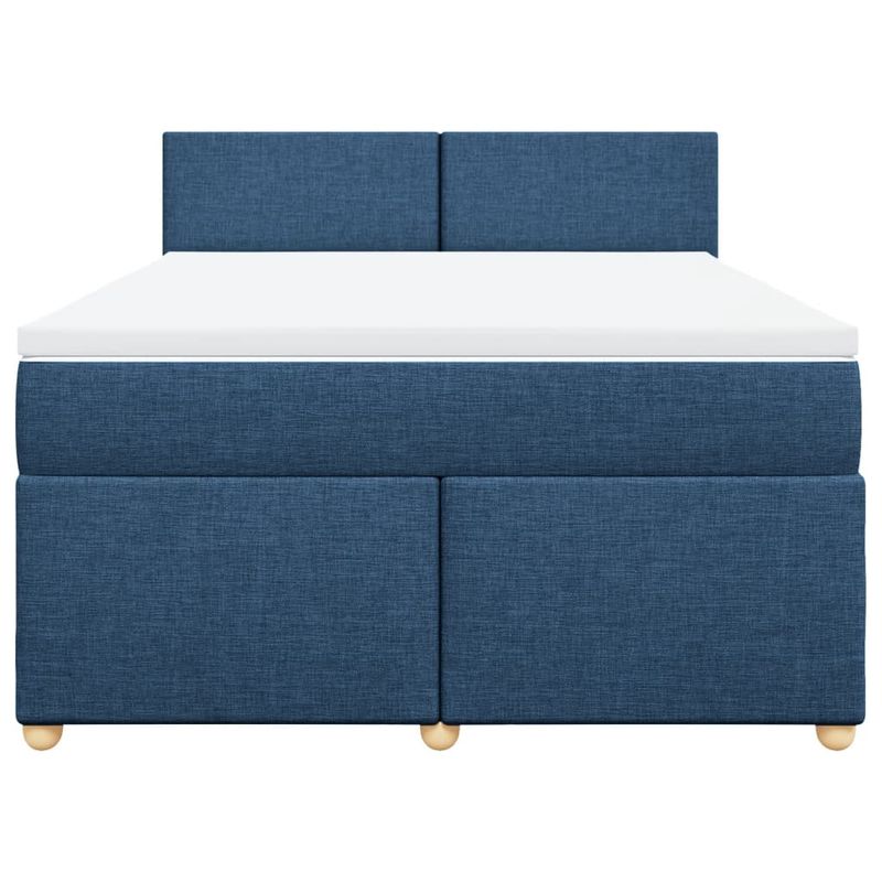 Casa si Gradina - Mobilier - Paturi si accesorii - Paturi - Pat box spring cu saltea, albastru, 140x200 cm, textil - Infinity.ro