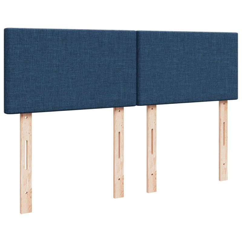 Casa si Gradina - Mobilier - Paturi si accesorii - Paturi - Pat box spring cu saltea, albastru, 140x200 cm, textil - Infinity.ro