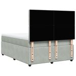 Casa si Gradina - Mobilier - Paturi si accesorii - Paturi - Pat box spring cu saltea, gri deschis, 140x190 cm, catifea - Infinity.ro