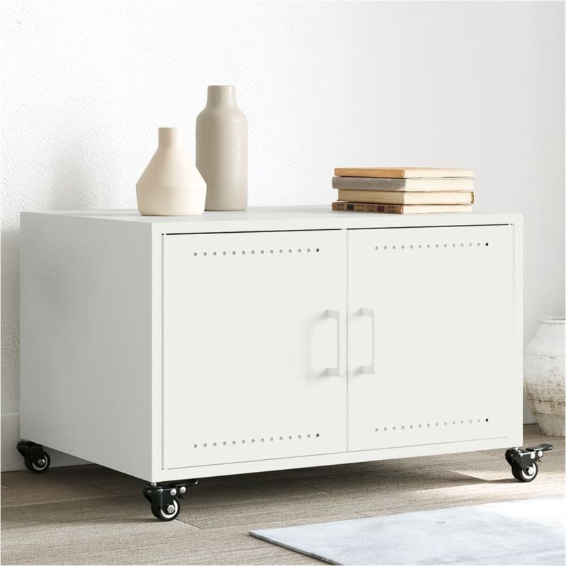 Casa si Gradina - Mobilier - Mese si birouri - Masute de cafea - Masuta de cafea, alb, 68x50x43,5 cm, otel laminat la rece - Infinity.ro