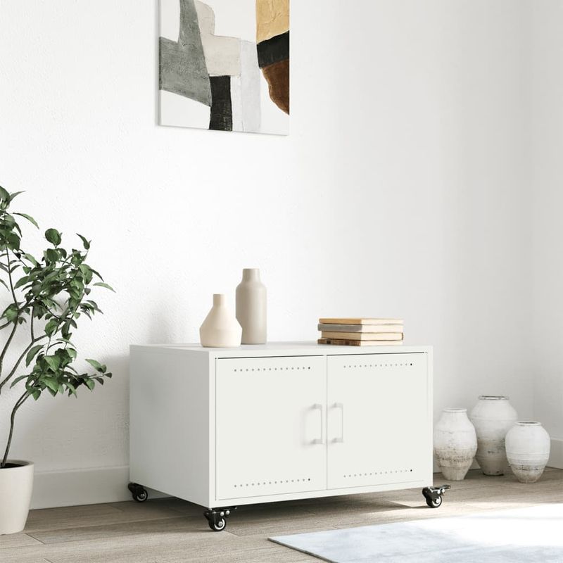 Casa si Gradina - Mobilier - Mese si birouri - Masute de cafea - Masuta de cafea, alb, 68x50x43,5 cm, otel laminat la rece - Infinity.ro