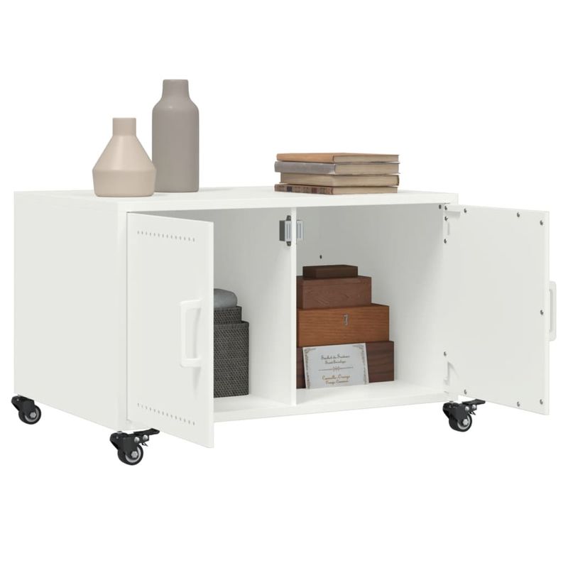 Casa si Gradina - Mobilier - Mese si birouri - Masute de cafea - Masuta de cafea, alb, 68x50x43,5 cm, otel laminat la rece - Infinity.ro