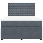 Casa si Gradina - Mobilier - Paturi si accesorii - Paturi - Pat box spring cu saltea, gri inchis, 140x200 cm, catifea - Infinity.ro