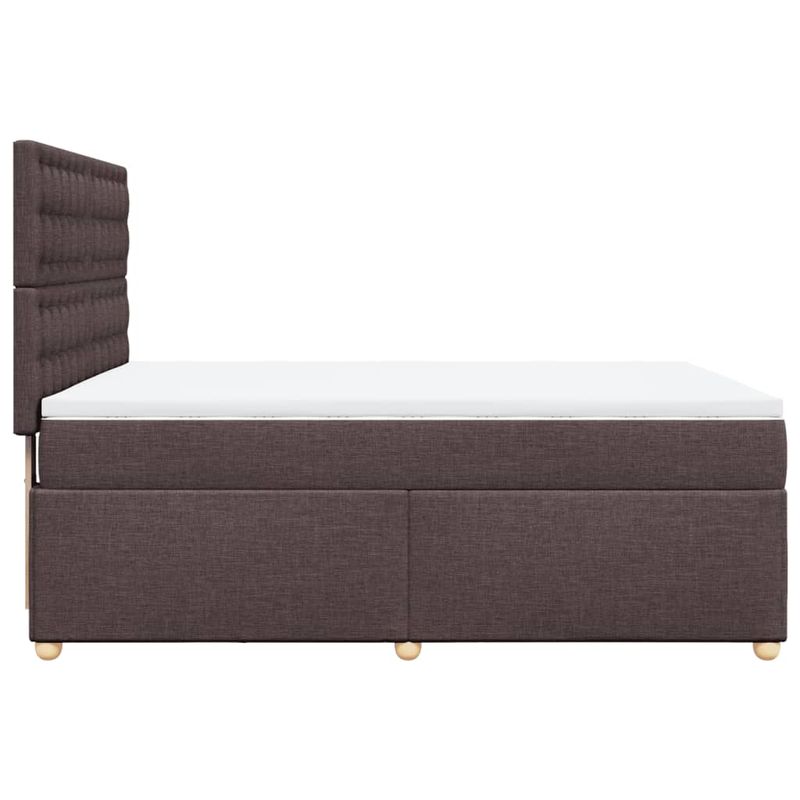 Casa si Gradina - Mobilier - Paturi si accesorii - Paturi - Pat box spring cu saltea, maro inchis, 140x200 cm, textil - Infinity.ro
