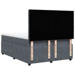 Casa si Gradina - Mobilier - Paturi si accesorii - Paturi - Pat box spring cu saltea, gri inchis, 140x200 cm, catifea - Infinity.ro
