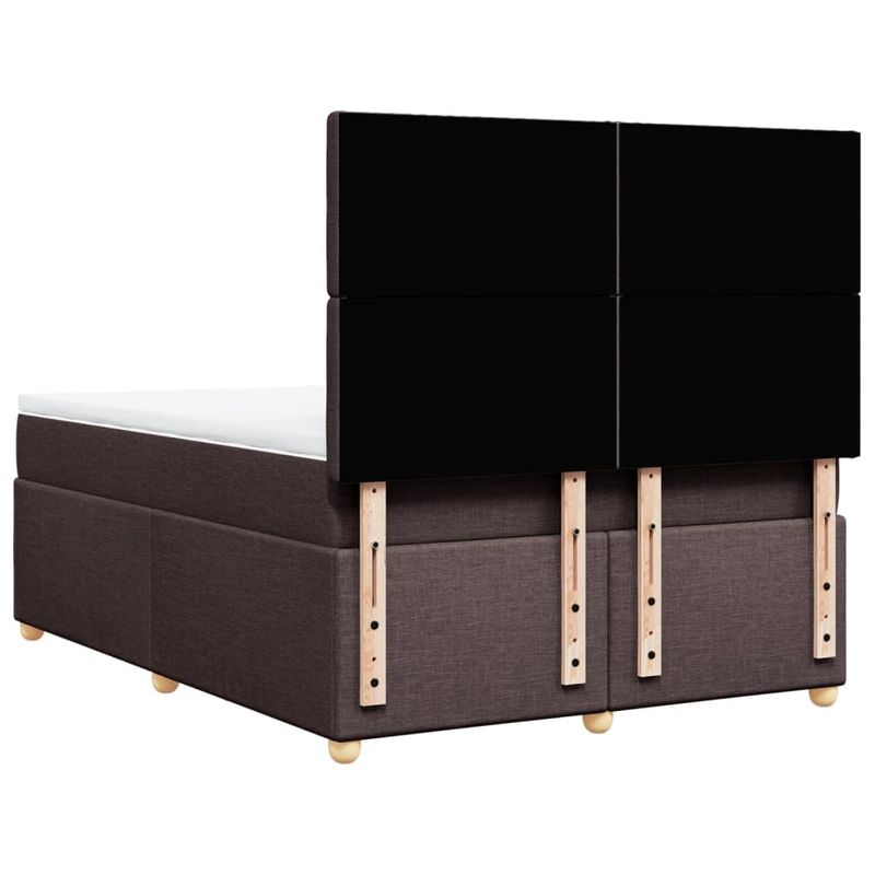 Casa si Gradina - Mobilier - Paturi si accesorii - Paturi - Pat box spring cu saltea, maro inchis, 140x200 cm, textil - Infinity.ro
