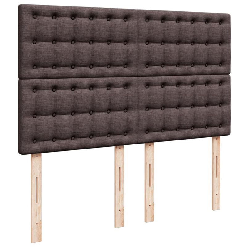 Casa si Gradina - Mobilier - Paturi si accesorii - Paturi - Pat box spring cu saltea, maro inchis, 140x200 cm, textil - Infinity.ro