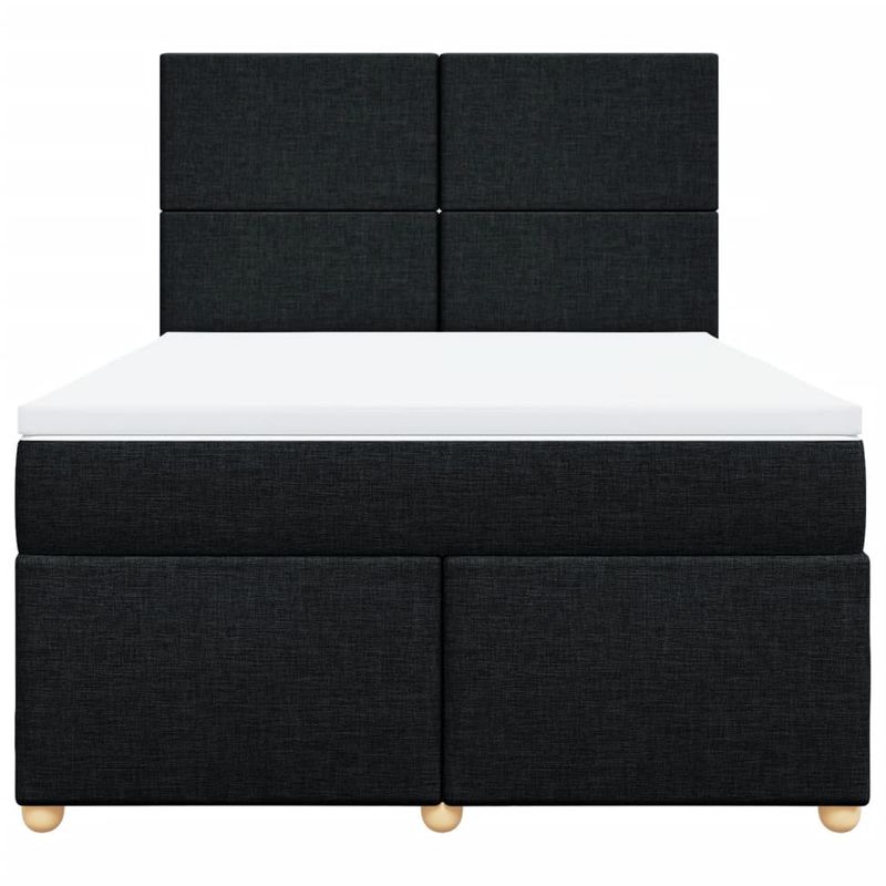 Casa si Gradina - Mobilier - Paturi si accesorii - Paturi - Pat box spring cu saltea, negru, 140x190 cm, textil - Infinity.ro