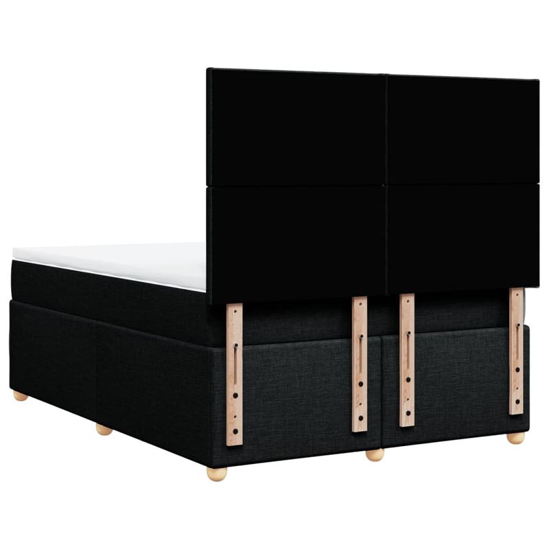 Casa si Gradina - Mobilier - Paturi si accesorii - Paturi - Pat box spring cu saltea, negru, 140x190 cm, textil - Infinity.ro