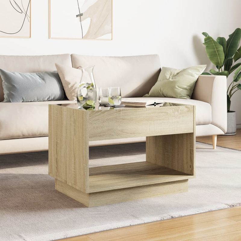 Casa si Gradina - Mobilier - Mese si birouri - Masute de cafea - Masuta de cafea cu LED infinity, stejar sonoma, 70x50x50 cm - Infinity.ro