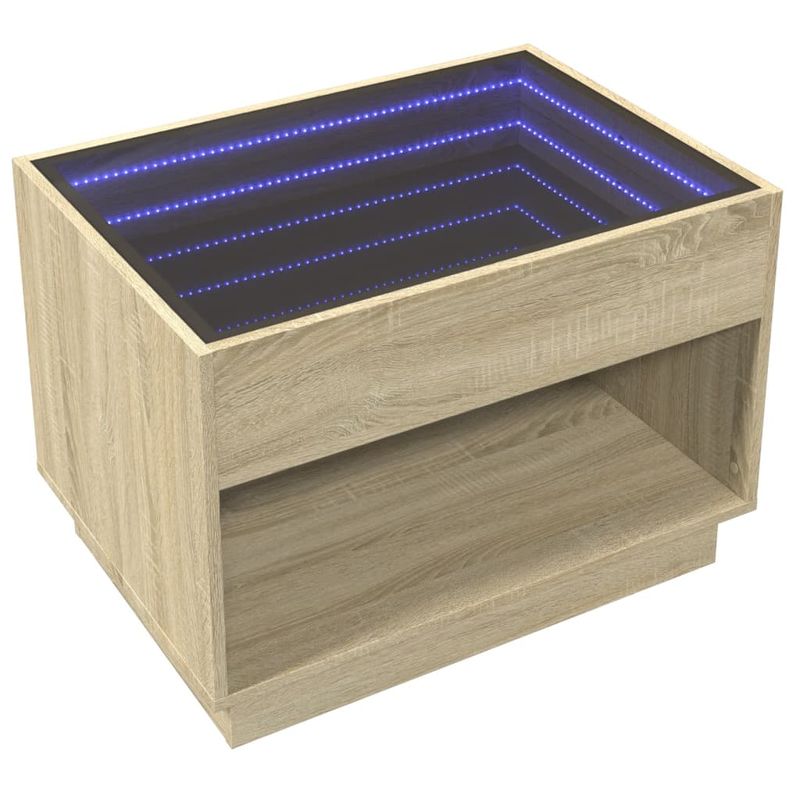 Casa si Gradina - Mobilier - Mese si birouri - Masute de cafea - Masuta de cafea cu LED infinity, stejar sonoma, 70x50x50 cm - Infinity.ro