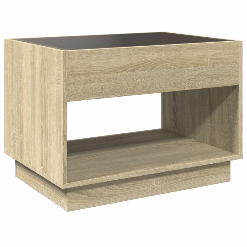 Casa si Gradina - Mobilier - Mese si birouri - Masute de cafea - Masuta de cafea cu LED infinity, stejar sonoma, 70x50x50 cm - Infinity.ro