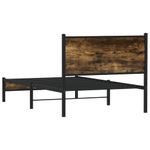 Casa si Gradina - Mobilier - Paturi si accesorii - Paturi - Cadru de pat metalic fara saltea, stejar fumuriu, 107x203 cm - Infinity.ro