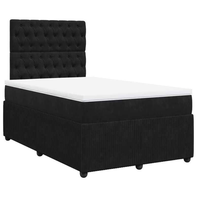 Casa si Gradina - Mobilier - Paturi si accesorii - Paturi - Pat box spring cu saltea, negru, 120x190 cm, catifea - Infinity.ro
