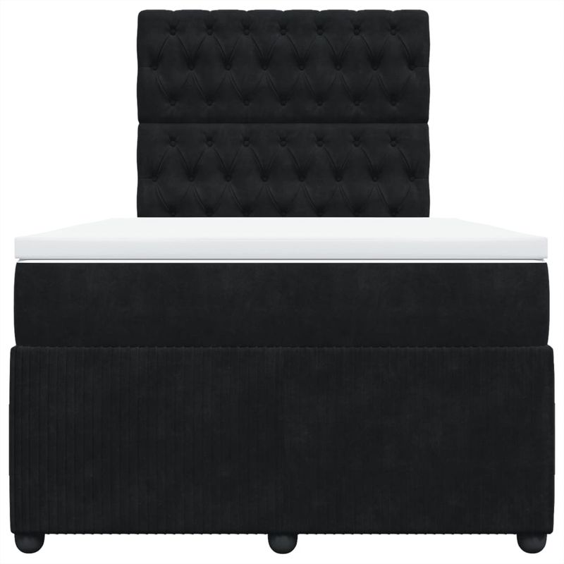 Casa si Gradina - Mobilier - Paturi si accesorii - Paturi - Pat box spring cu saltea, negru, 120x190 cm, catifea - Infinity.ro