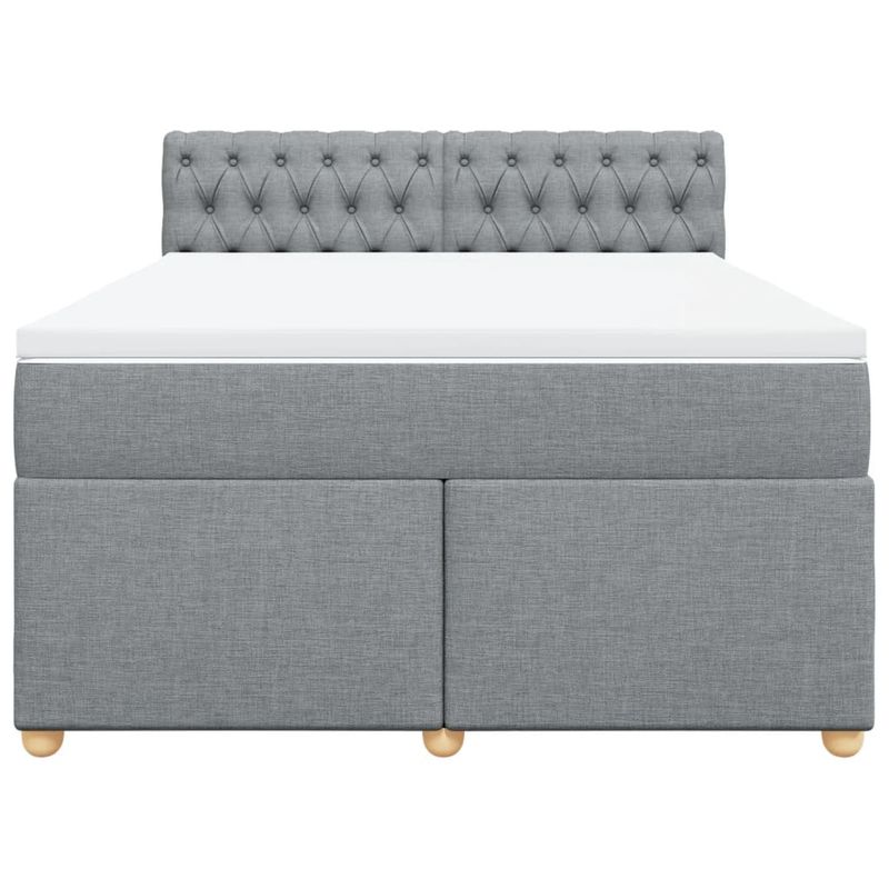 Casa si Gradina - Mobilier - Paturi si accesorii - Paturi - Pat continental, gri deschis, 140x200 cm, material textil - Infinity.ro