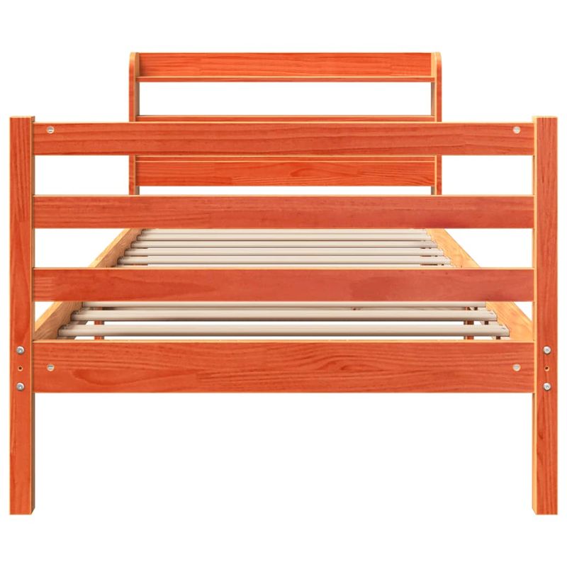 Casa si Gradina - Mobilier - Paturi si accesorii - Paturi - Cadru pat fara saltea, maro ceruit, 75x190 cm, lemn masiv pin - Infinity.ro