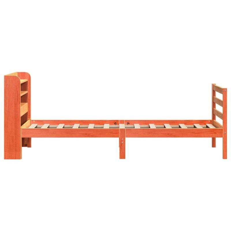 Casa si Gradina - Mobilier - Paturi si accesorii - Paturi - Cadru pat fara saltea, maro ceruit, 75x190 cm, lemn masiv pin - Infinity.ro