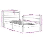 Casa si Gradina - Mobilier - Paturi si accesorii - Paturi - Cadru pat fara saltea, maro ceruit, 75x190 cm, lemn masiv pin - Infinity.ro