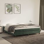 Casa si Gradina - Mobilier - Saltele si somiere - Saltele - Saltea de pat cu arcuri, verde inchis, 160x210x20 cm, catifea - Infinity.ro