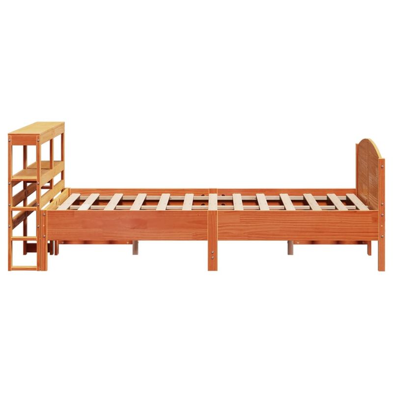 Casa si Gradina - Mobilier - Paturi si accesorii - Paturi - Cadru pat fara saltea, maro ceruit, 135x190 cm, lemn masiv pin - Infinity.ro