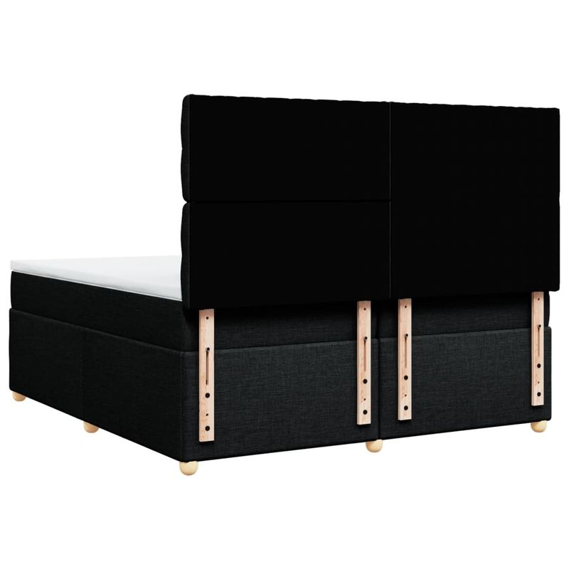 Casa si Gradina - Mobilier - Paturi si accesorii - Paturi - Pat box spring cu saltea, negru, 200x200 cm, textil - Infinity.ro