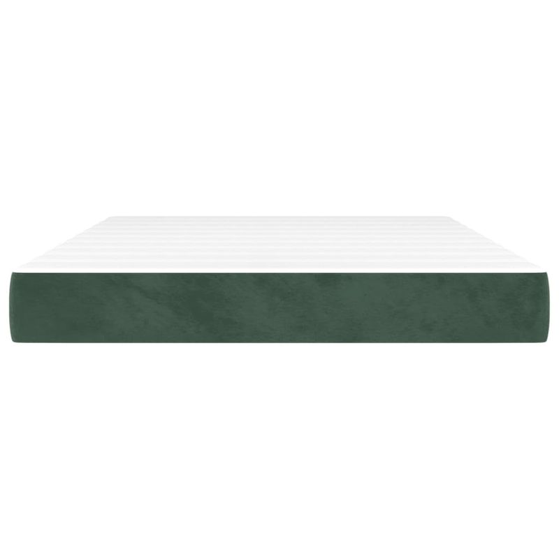Casa si Gradina - Mobilier - Saltele si somiere - Saltele - Saltea de pat cu arcuri, verde inchis, 140x210x20 cm, catifea - Infinity.ro