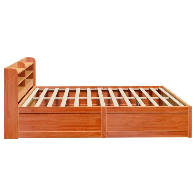 Casa si Gradina - Mobilier - Paturi si accesorii - Paturi - Cadru de pat cu tablie, maro ceruit, 200x200 cm, lemn masiv pin - Infinity.ro