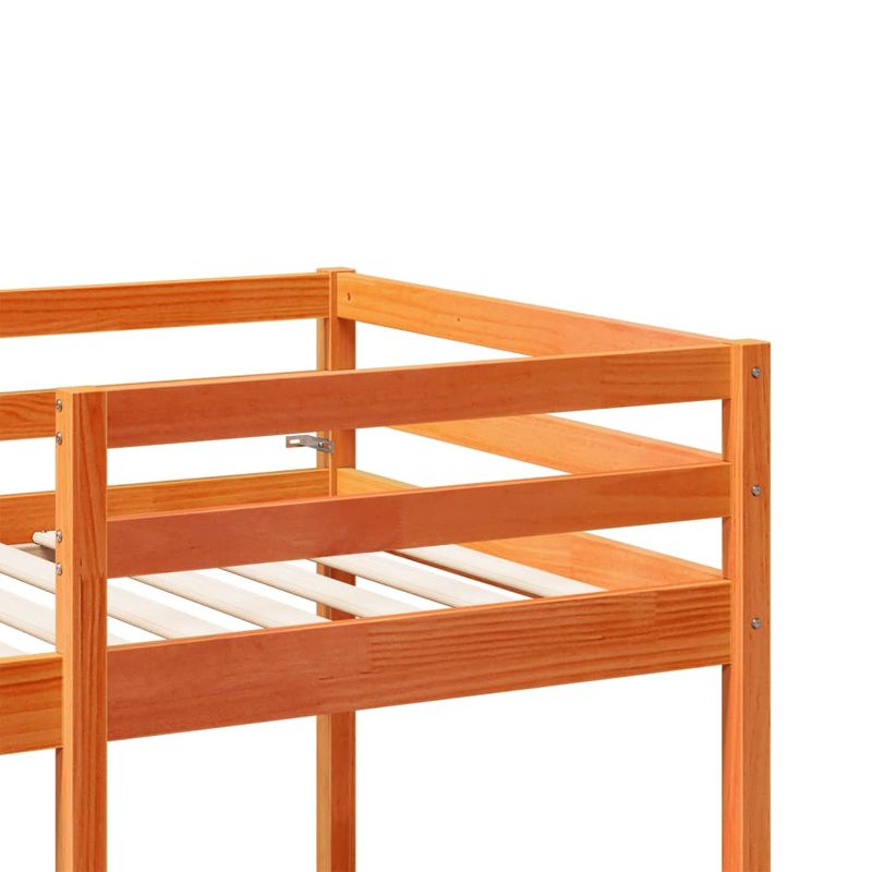 Casa si Gradina - Mobilier - Paturi si accesorii - Paturi - Cadru pat etajat birou/scaune, maro, 90x190 cm, lemn masiv pin - Infinity.ro