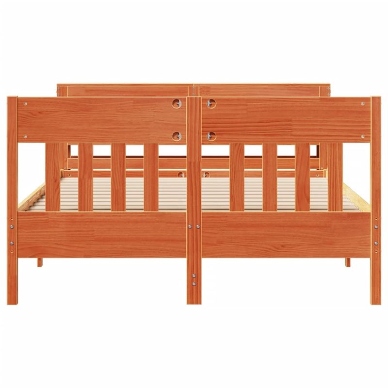 Casa si Gradina - Mobilier - Paturi si accesorii - Paturi - Cadru pat fara saltea, maro ceruit, 160x200 cm, lemn masiv pin - Infinity.ro