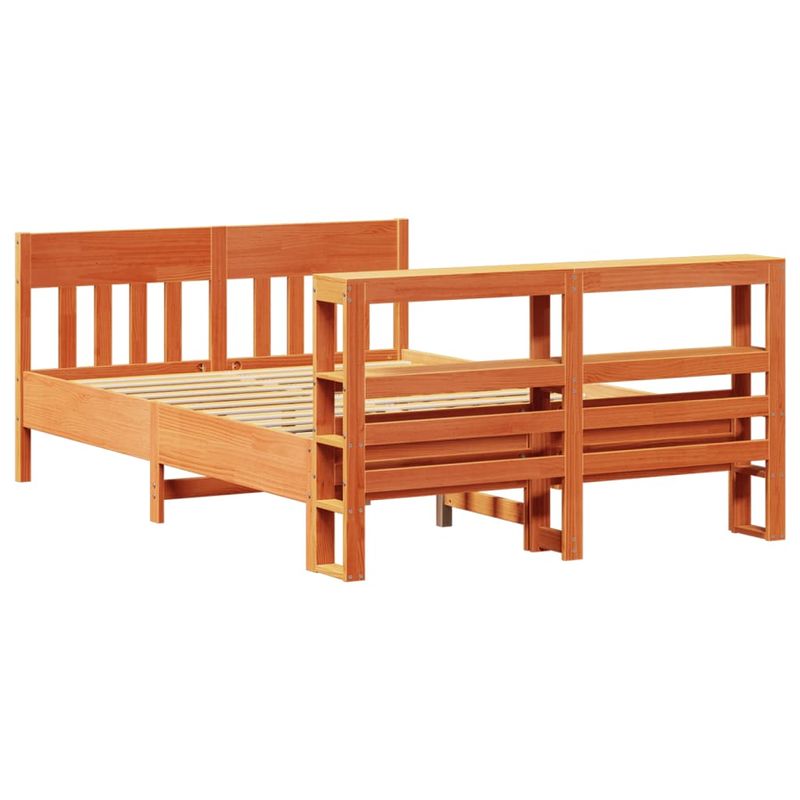 Casa si Gradina - Mobilier - Paturi si accesorii - Paturi - Cadru pat fara saltea, maro ceruit, 160x200 cm, lemn masiv pin - Infinity.ro