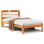 Casa si Gradina - Mobilier - Paturi si accesorii - Paturi - Cadru pat fara saltea, maro ceruit, 90x190 cm, lemn masiv pin - Infinity.ro