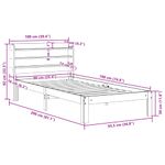 Casa si Gradina - Mobilier - Paturi si accesorii - Paturi - Cadru pat fara saltea, maro ceruit, 90x190 cm, lemn masiv pin - Infinity.ro