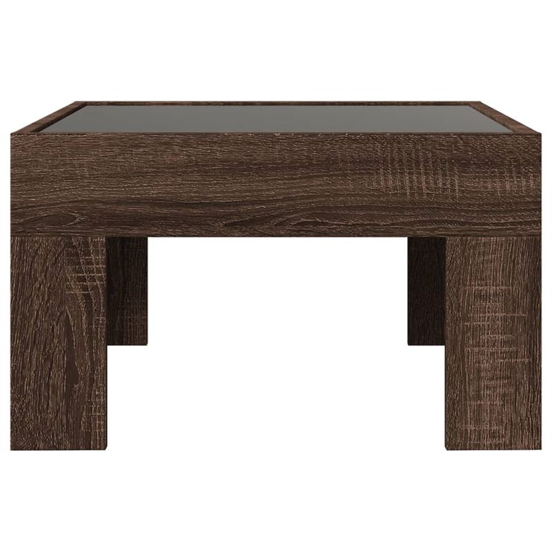 Casa si Gradina - Mobilier - Mese si birouri - Masute de cafea - Masuta de cafea cu LED infinity, stejar maro, 50x50x30 cm - Infinity.ro
