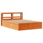 Casa si Gradina - Mobilier - Paturi si accesorii - Paturi - Cadru de pat cu tablie, maro ceruit, 135x190 cm, lemn masiv pin - Infinity.ro