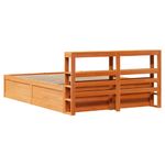 Casa si Gradina - Mobilier - Paturi si accesorii - Paturi - Cadru de pat cu tablie, maro ceruit, 135x190 cm, lemn masiv pin - Infinity.ro