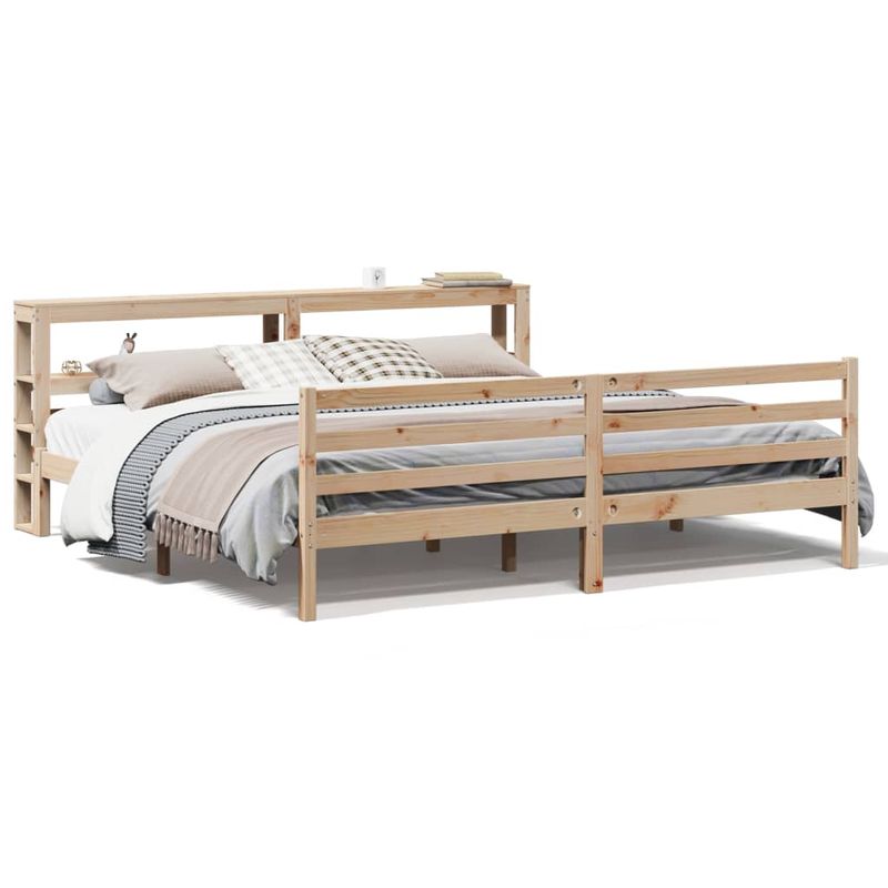 Casa si Gradina - Mobilier - Paturi si accesorii - Paturi - Cadru de pat fara saltea, 200x200 cm, lemn masiv pin - Infinity.ro