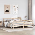 Casa si Gradina - Mobilier - Paturi si accesorii - Paturi - Cadru de pat fara saltea, 200x200 cm, lemn masiv pin - Infinity.ro