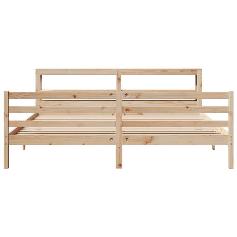 Casa si Gradina - Mobilier - Paturi si accesorii - Paturi - Cadru de pat fara saltea, 200x200 cm, lemn masiv pin - Infinity.ro
